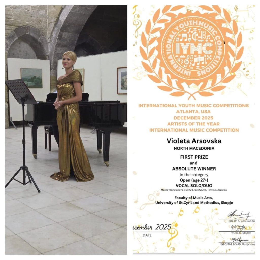 Голем двоен меѓународен успех на познатата штипска оперска пејачка Виолета Арсовска