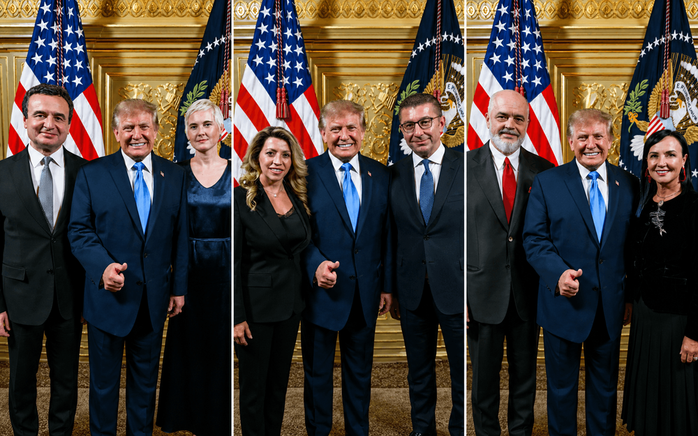 Трамп со иста поза на фотографиите со балканските лидери: Социјалните мрежи се прашуваат што стои зад сличноста